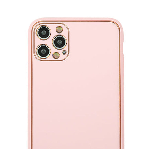 Leather Style Light Pink Gold Case IPhone 14 Pro