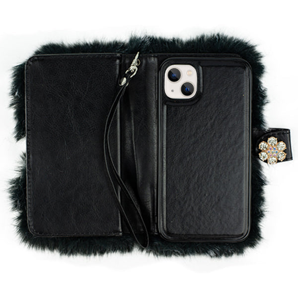 Fur Grey Detachable Wallet IPhone 14 Plus