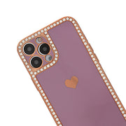 Bling Border Heart Tpu Skin Purple Case Iphone 12/ 12 Pro