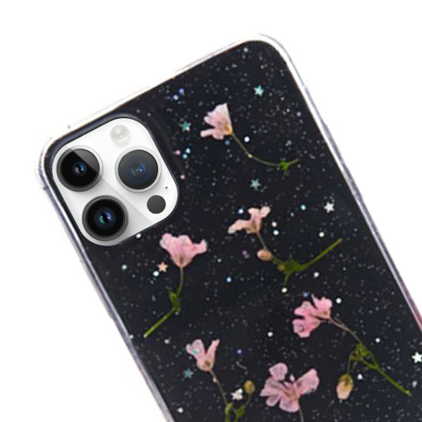 Real Flowers Pink Leaves Case IPhone 14 Pro Max