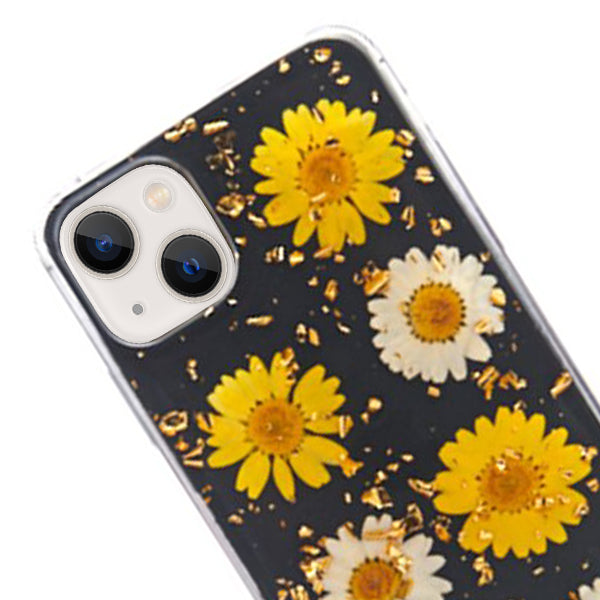 Real Flowers Yellow Flake Case IPhone 14 Plus