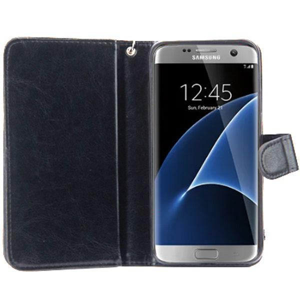 Handmade Detachable Black Bling Wallet Samsung S7 Edge