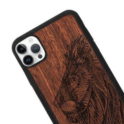 Real Wood Lion Iphone 14 Pro