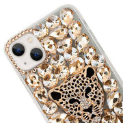 Handmade Cheetah Bling Gold Case IPhone 14 Plus