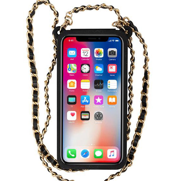 CrossBody Silicone Pouch Black Case Iphone 12 Mini