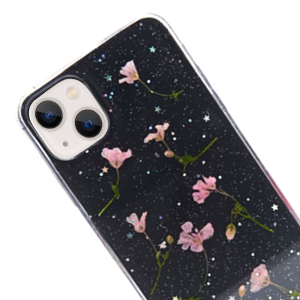 Real Flowers Pink Leaves Case IPhone 13 Mini