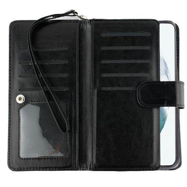 Handmade Detachable Bling Black Wallet Samsung S21 Plus
