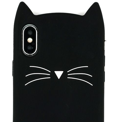 Silicone Skin Cat Black Iphone XS MAX - icolorcase.com
