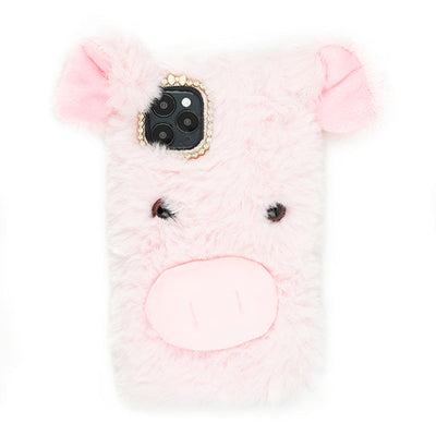 Pink Pig Fur Case Iphone 12/12 Pro