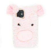 Pink Pig Fur Case Iphone 11
