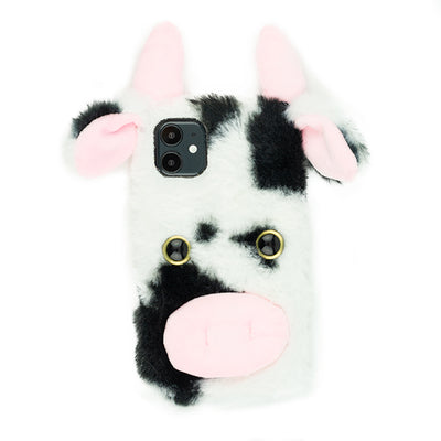 Cow Black White Fur Case  Iphone 11