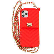 CrossBody Silicone Pouch Red Iphone 12/12 Pro