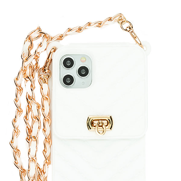 CrossBody Silicone Pouch White Iphone 12/12 Pro
