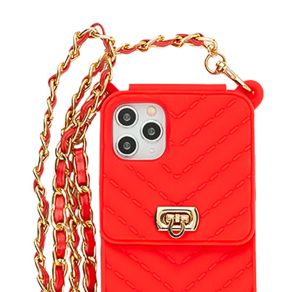 CrossBody Silicone Pouch Red Iphone 12/12 Pro