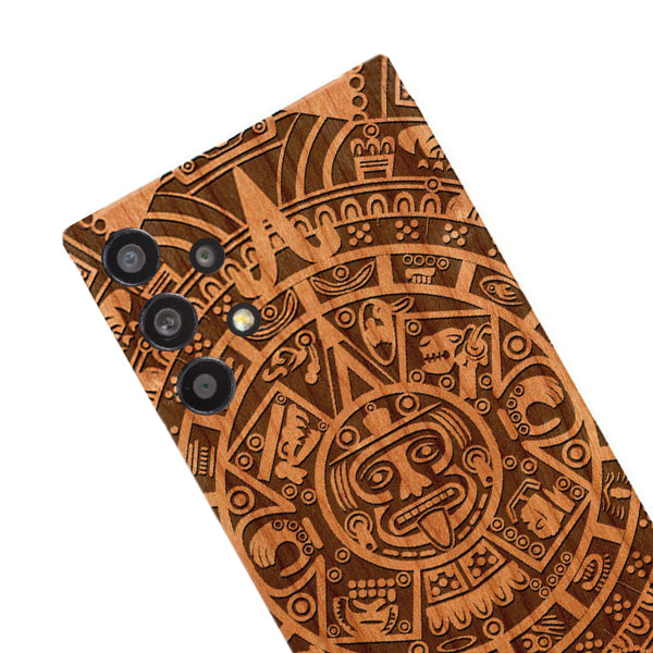 Mayan Calendar Aztec Wood Case Samsung A32