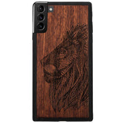 Lion Real Wood Case Samsung S21 Plus