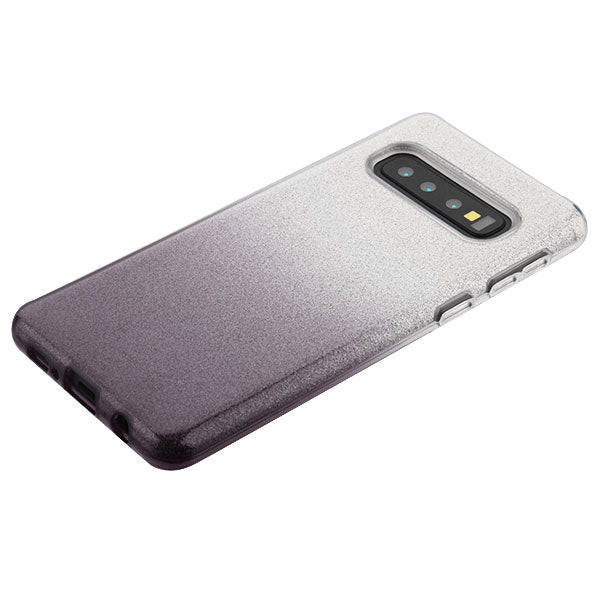 Glitter Black Silver Case Samsung S10 - icolorcase.com