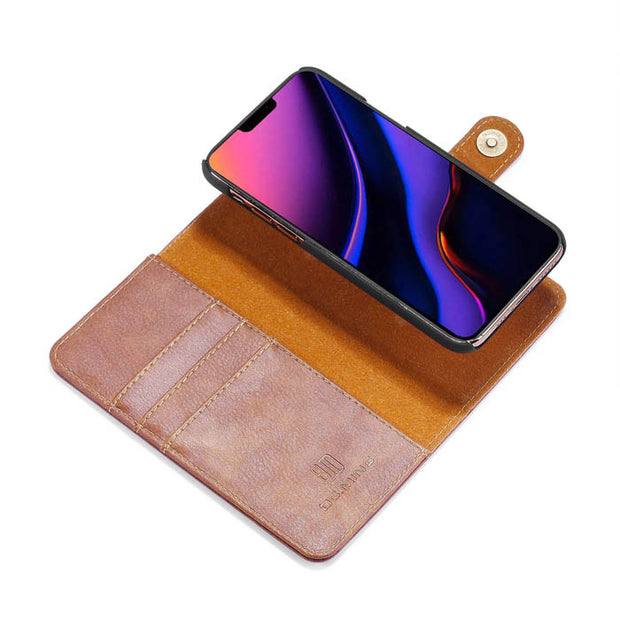 Detachable Ming Brown Wallet Iphone 11 Pro Max - icolorcase.com