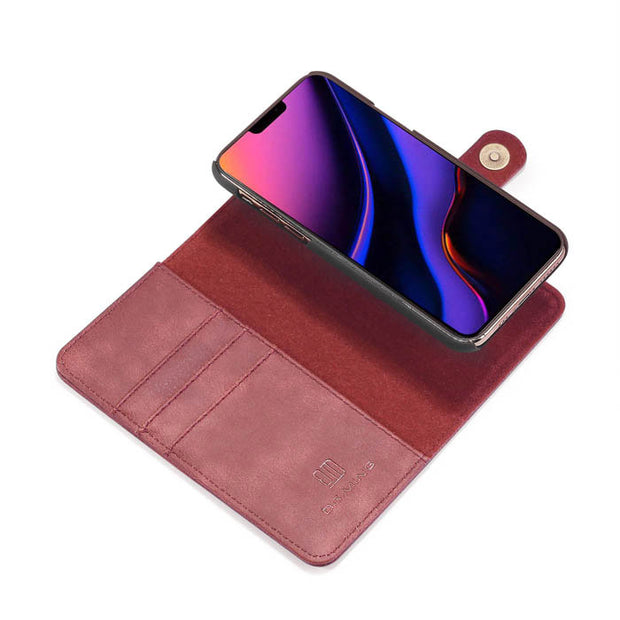 Detachable Ming Burgundy Wallet Iphone 11 Pro Max - icolorcase.com