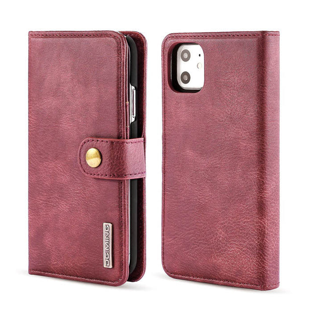 Detachable Ming Burgundy Wallet Iphone 11 - icolorcase.com