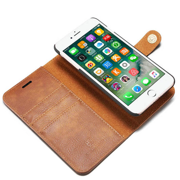 Detachable Ming Brown Wallet Iphone 7/8 Plus - icolorcase.com