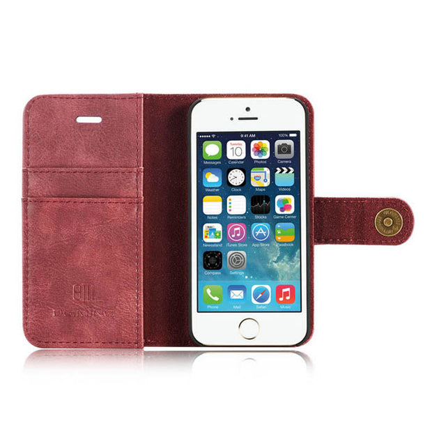 Detachable Wallet Ming Burgundy Iphone 5/5S/5SE - icolorcase.com