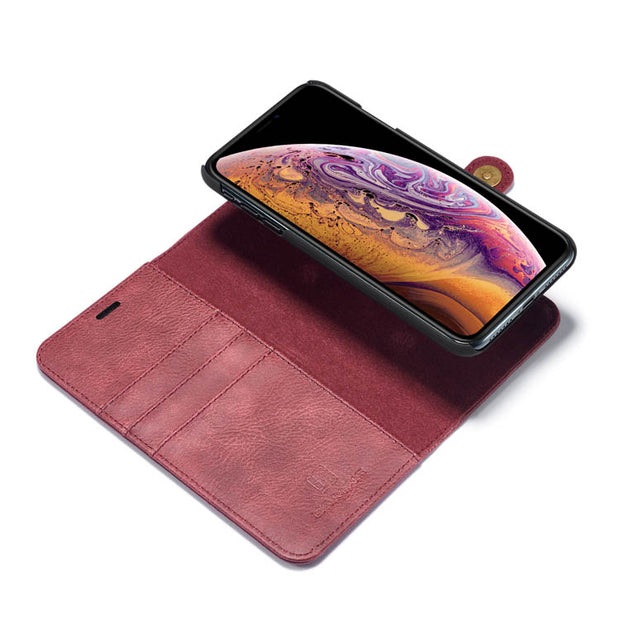 Detachable Ming Burgundy Wallet Iphone XS MAX - icolorcase.com