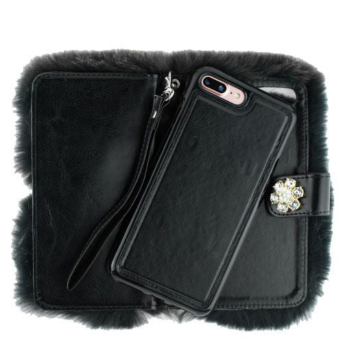 Fur Grey Detachable Wallet Iphone 7/8 Plus - icolorcase.com