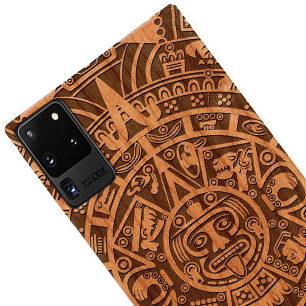 Mayan Calendar Aztec Wood Case Samsung S20 Ultra