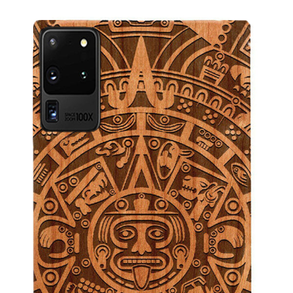 Mayan Calendar Aztec Wood Case Samsung S20 Ultra