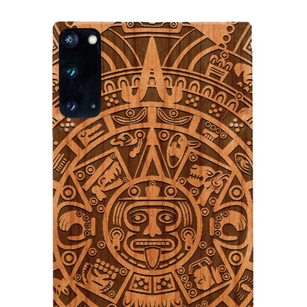 Mayan Calendar Aztec Wood Case Samsung S20