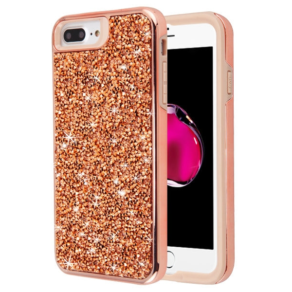 Hybrid Bling Case Rose Gold Iphone SE 2020 - icolorcase.com