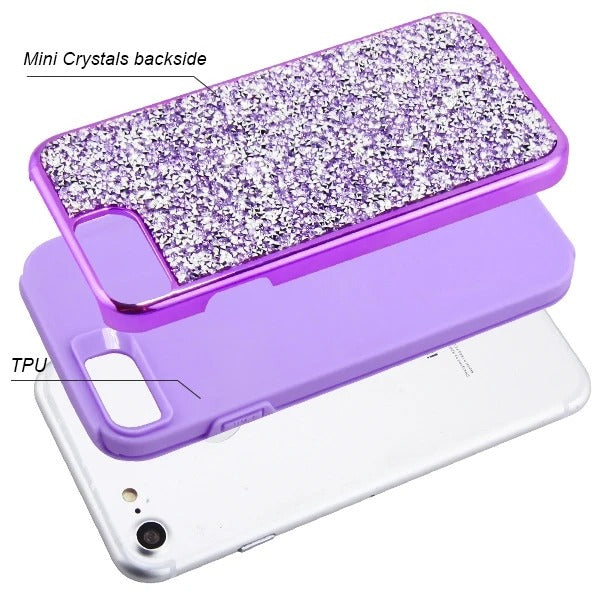 Hybrid Bling Case Purple Iphone SE 2020 - icolorcase.com