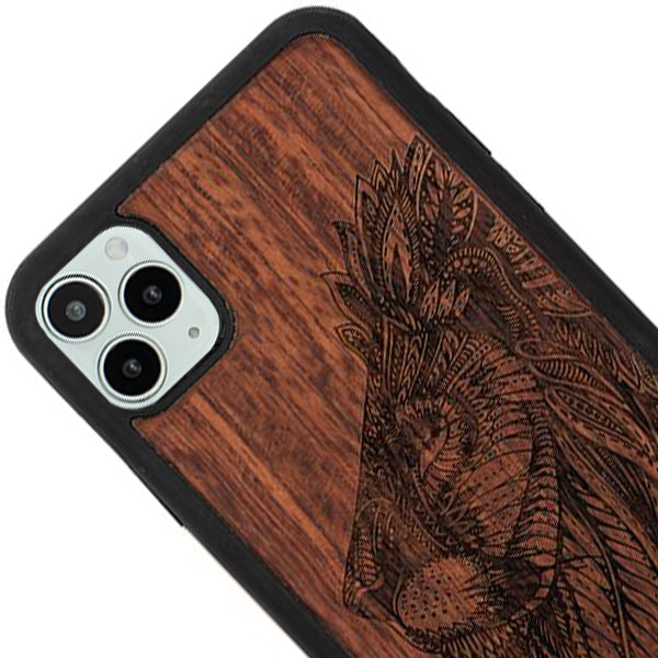 Real Wood Lion Iphone 13 Pro