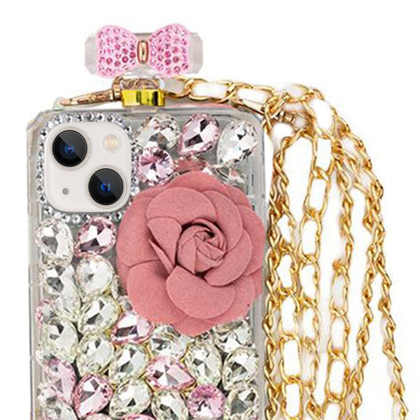 Handmade Bling Pink Flower Bottle Case IPhone 14
