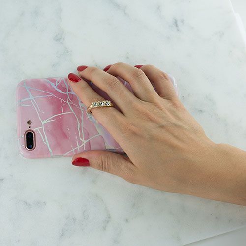 Marble Pink Ring Iphone 7/8 Plus - icolorcase.com