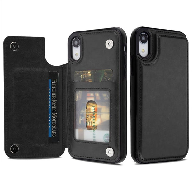 Back Book Card Case Black Iphone XR - icolorcase.com