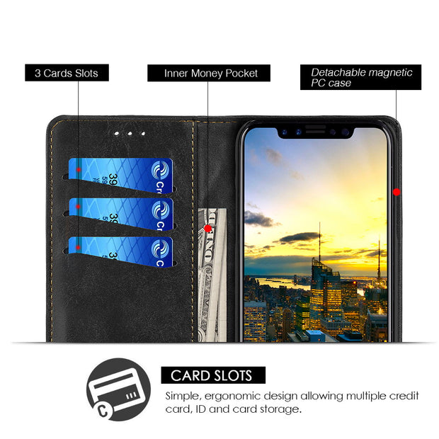 Detachable Wallet Black Iphone XR - icolorcase.com