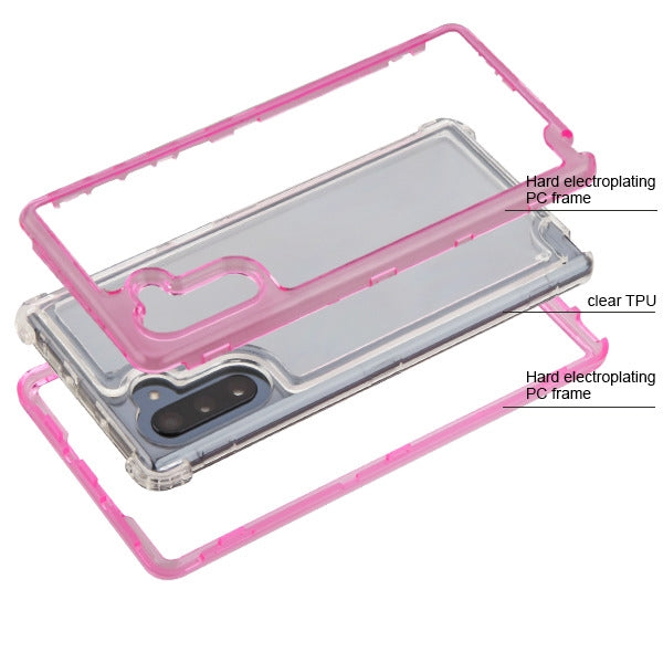 Hybrid Clear Pink Case Samsung Note 10 - icolorcase.com