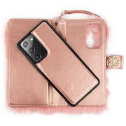 Fur Detachable Wallet Light Pink Samsung  Note 20