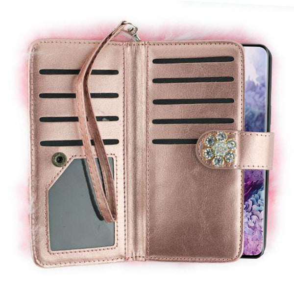 Fur Detachable Wallet Light Pink Samsung S20 Ultra