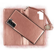 Fur Light Pink Wallet Detachable Samsung S21