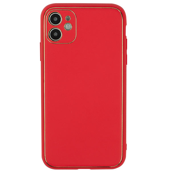 Leather Style Red Gold Case Iphone 11