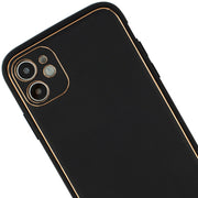 Leather Black Gold Case Iphone 11