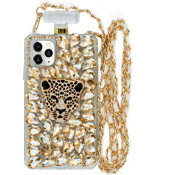 Handmade Cheetah Gold Bling Bottle Iphone 13 Pro Max