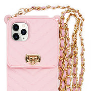 Crossbody Silicone Pouch Pink Iphone 13 Pro Max