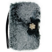 Detachable Fur Grey Wallet Samsung S10 Plus