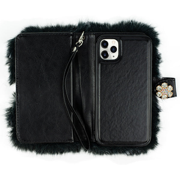 Fur Grey Detachable Wallet IPhone 13 Pro