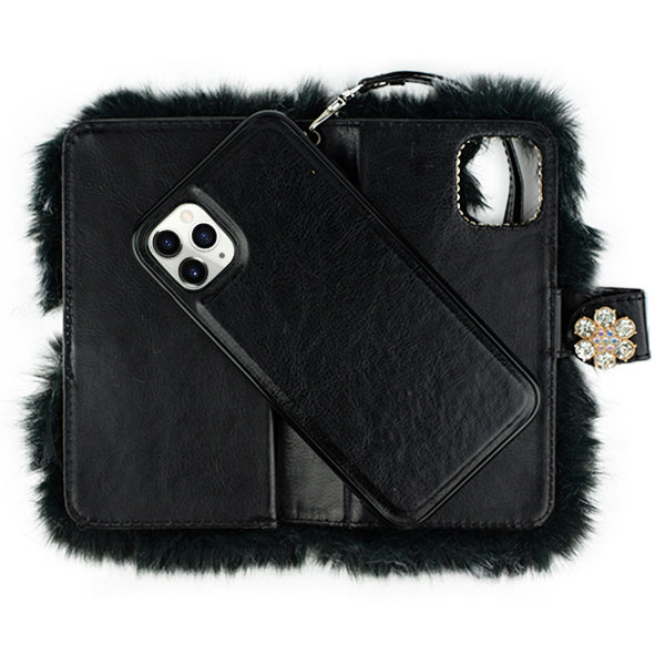 Fur Grey Detachable Wallet IPhone 12/12 Pro