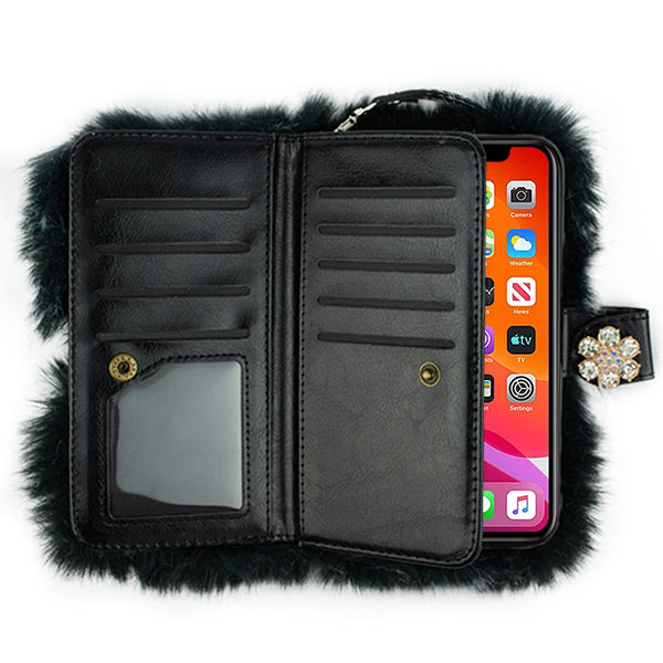Fur Grey Detachable Wallet Iphone 12 Mini